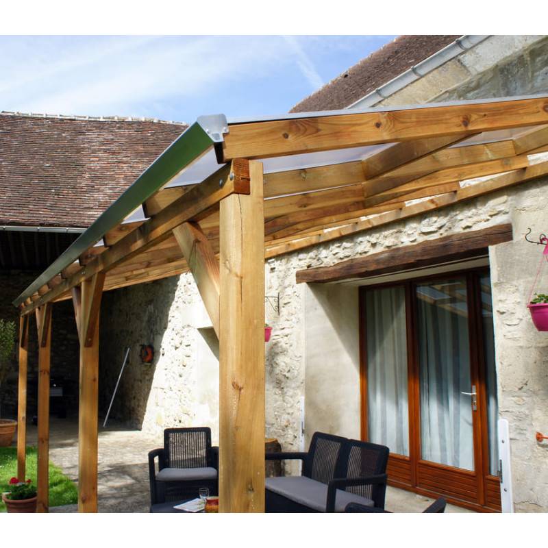 Chalet et jardin - Toit Couv'terrasse bois 3x3m - avec toit - Image 1