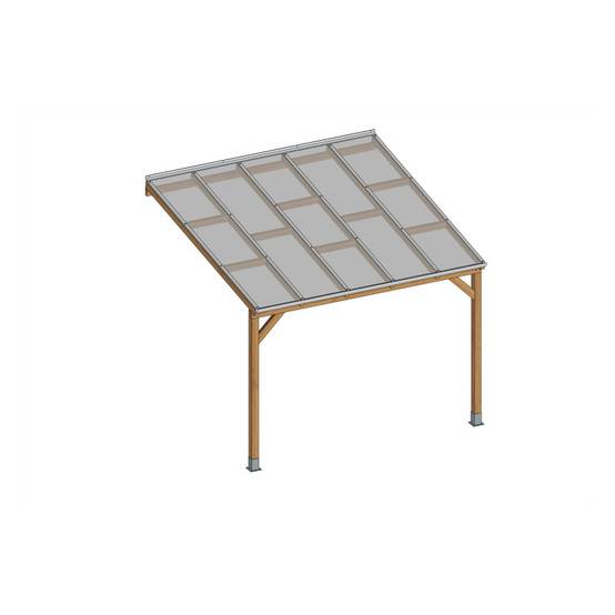 Chalet et jardin - Toit Couv'terrasse bois 3x3m - avec toit - Image 2