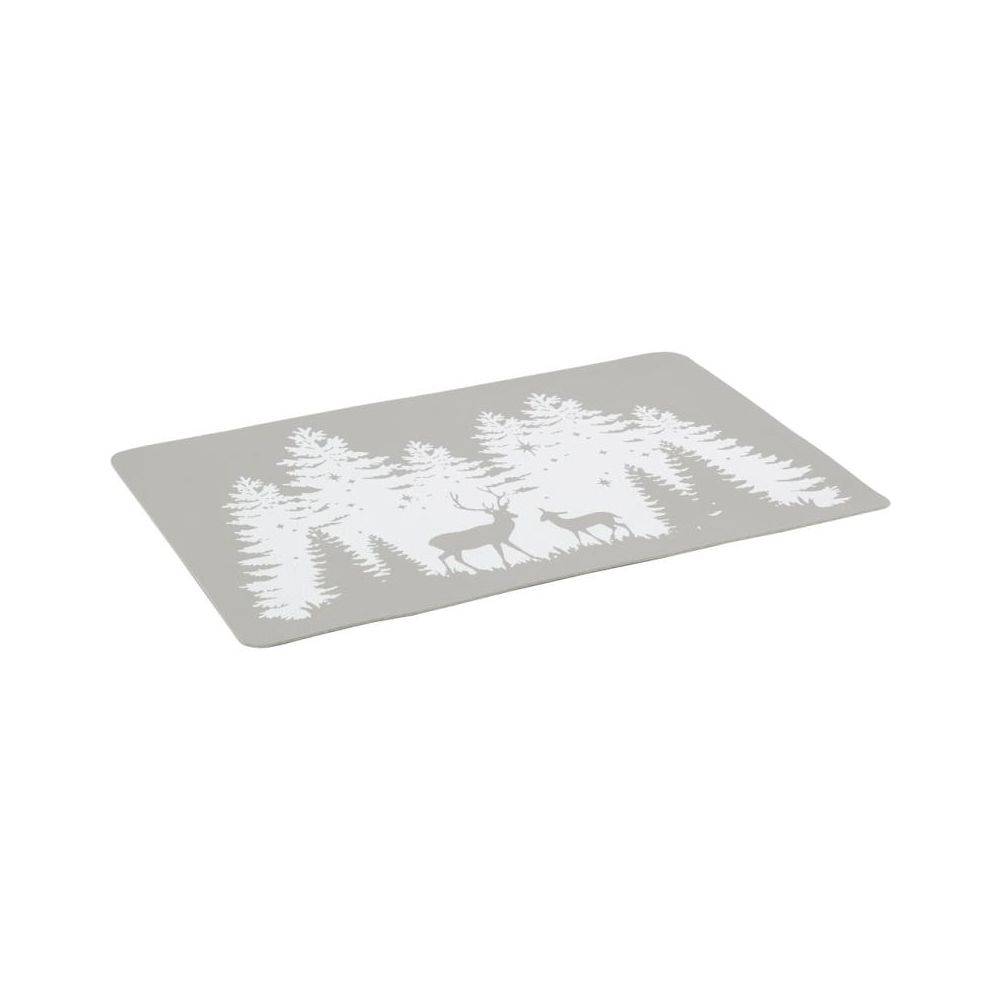 Aubry Gaspard - Sets de table rectangulaires en vinyle gris Cerf (lot de 6) - Imagen 4
