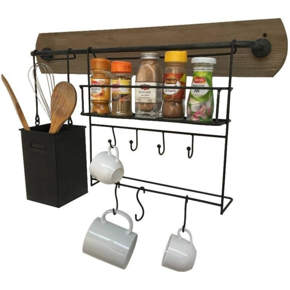 Etagère murale rangement cuisine 60cm Chemin de campagne - Image 2