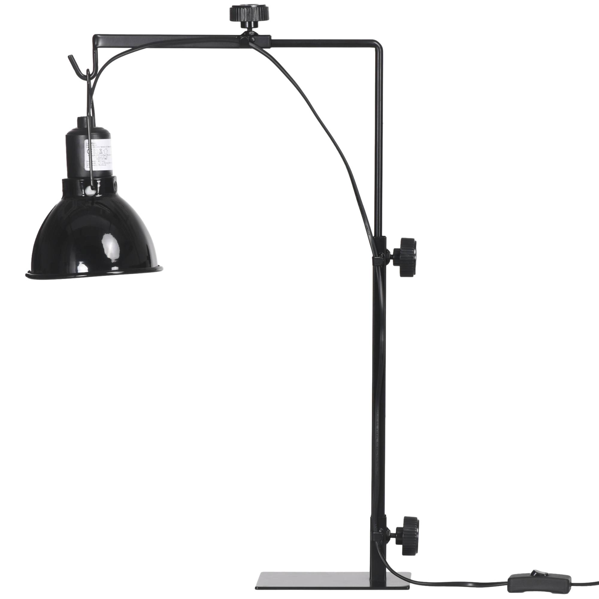 Sans Marque - Support de lampe chauffante pour reptiles hauteur et largeur réglables pour amphibiens base en acier 32 x 9 x 67 cm noir - Image 2