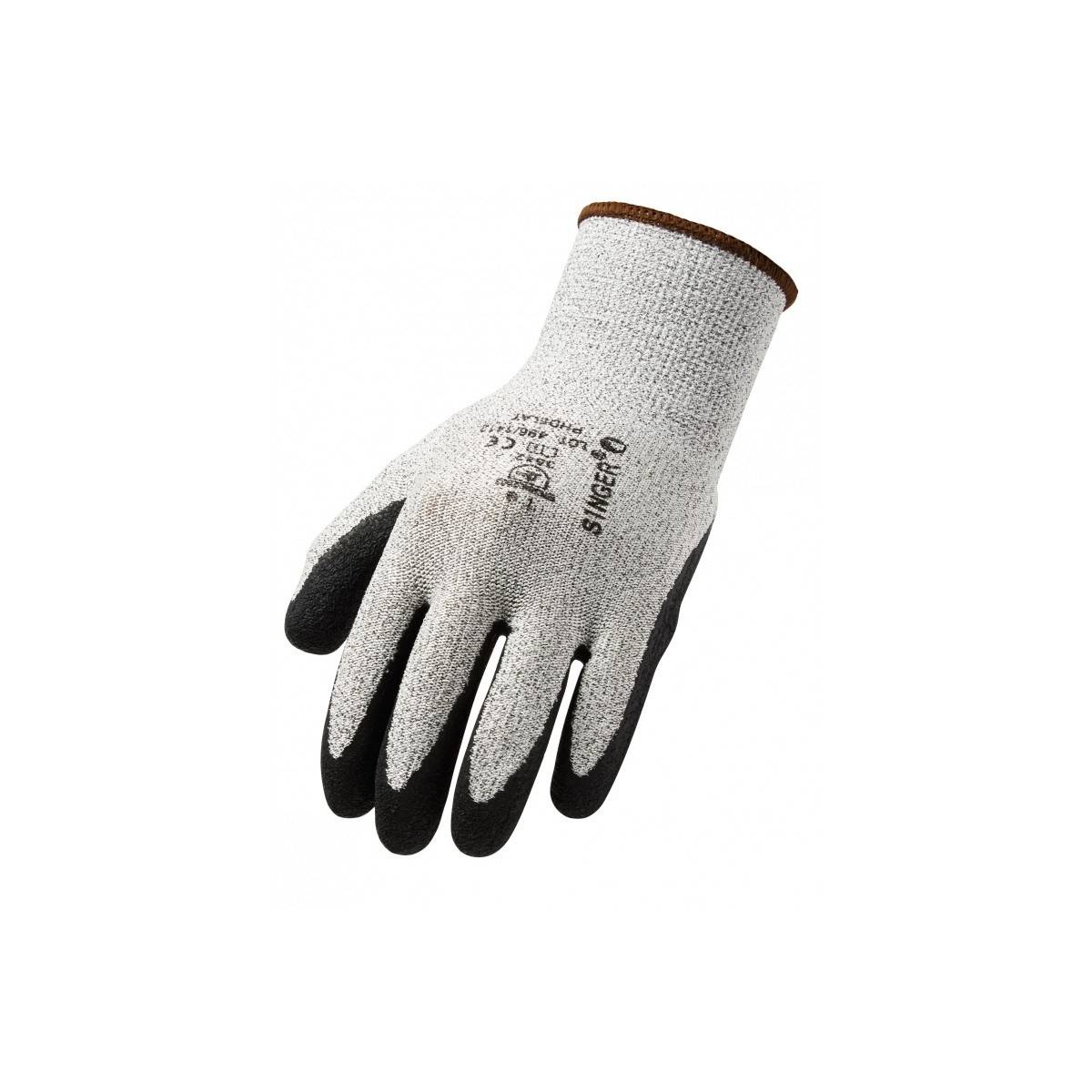 Gant Anti Coupure SINGER Tricot enduit latex latex taille 10 protection niveau 5 dos aere - Imagen 4