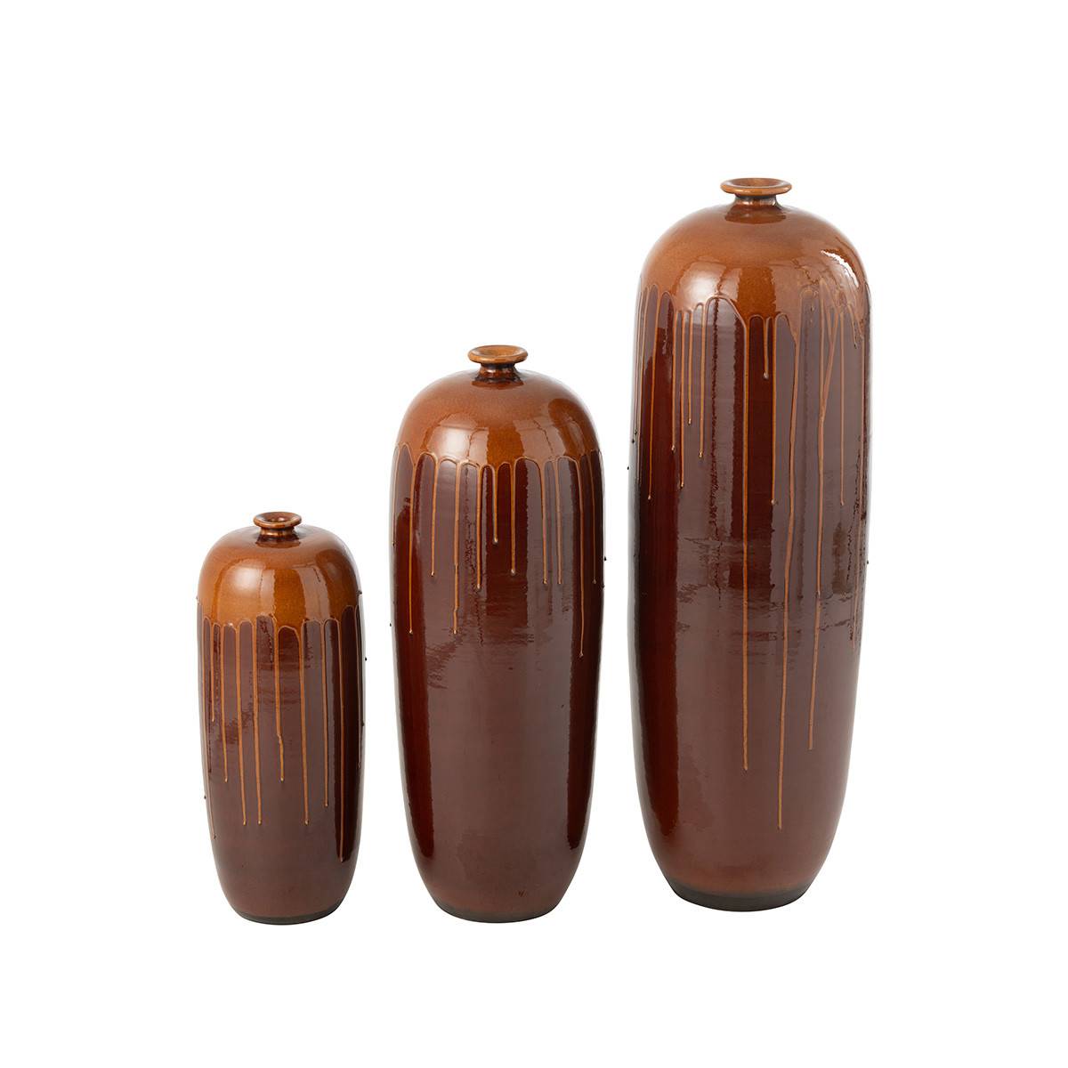 J-Line - Vase en Terre Cuite "Lee Terra" 55cm Marron & Orange - Image 3