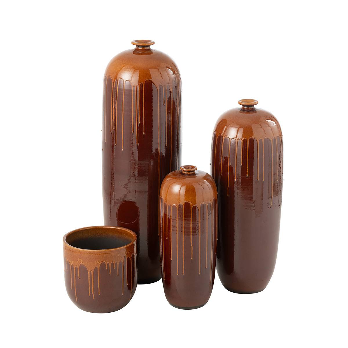 J-Line - Vase en Terre Cuite "Lee Terra" 55cm Marron & Orange - Image 4