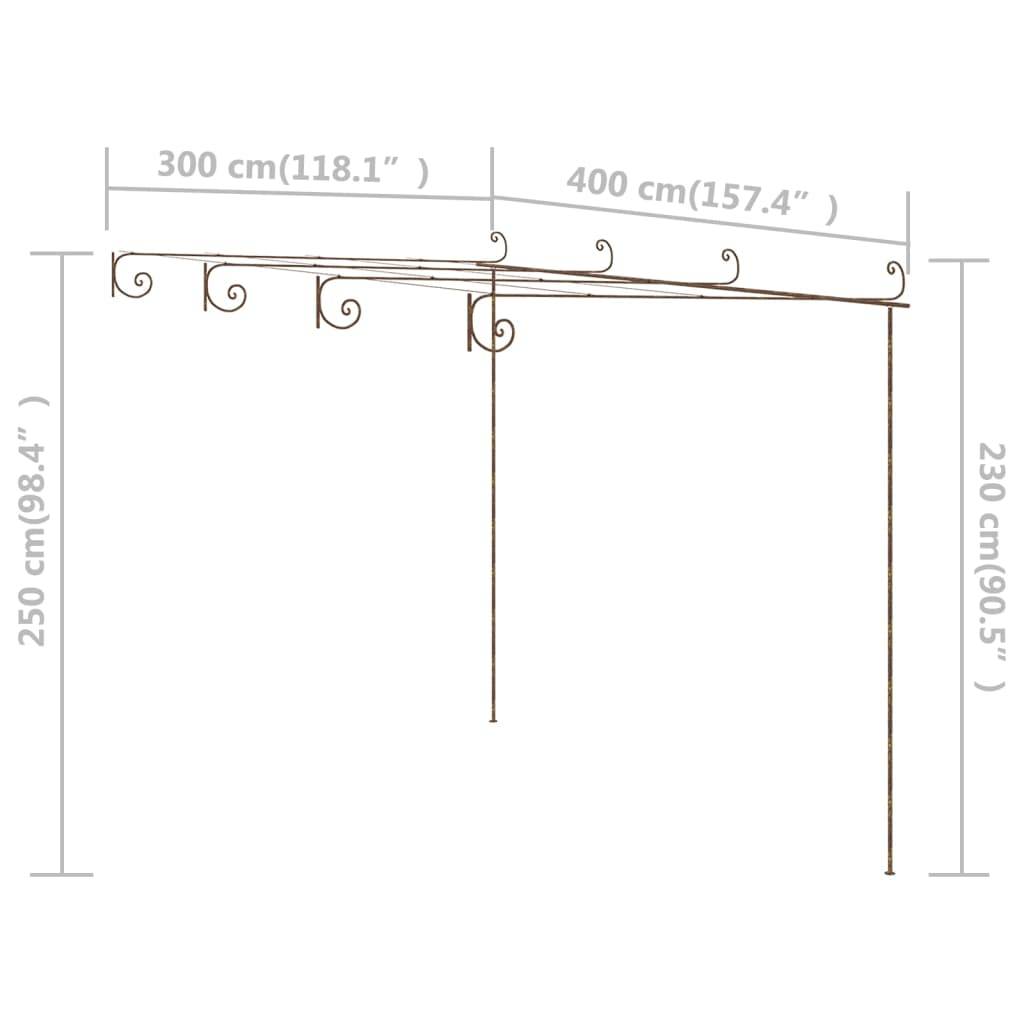 Pergola de Jardin Fer Forgé Ornementale Tonnelle Rosiers Terrasse 4x3m Brun - ComfortXL Outdoor Living - Image 7
