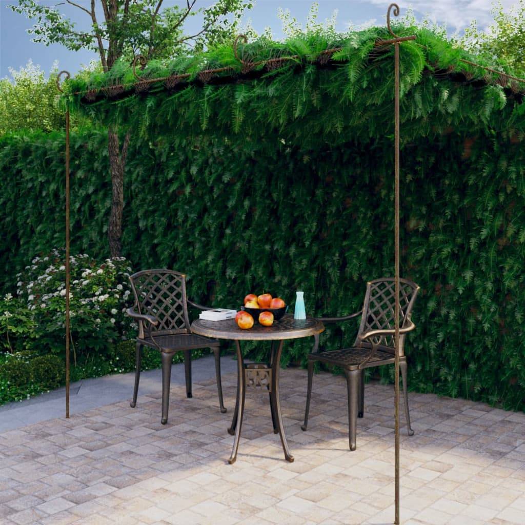 Pergola de Jardin Fer Forgé Ornementale Tonnelle Rosiers Terrasse 4x3m Brun - ComfortXL Outdoor Living - Image 1