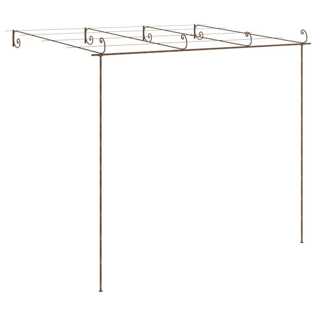 Pergola de Jardin Fer Forgé Ornementale Tonnelle Rosiers Terrasse 4x3m Brun - ComfortXL Outdoor Living - Image 4