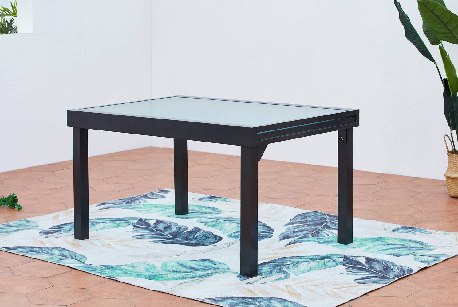 Table de jardin extensible en aluminium grise BRESCIA - Image 3