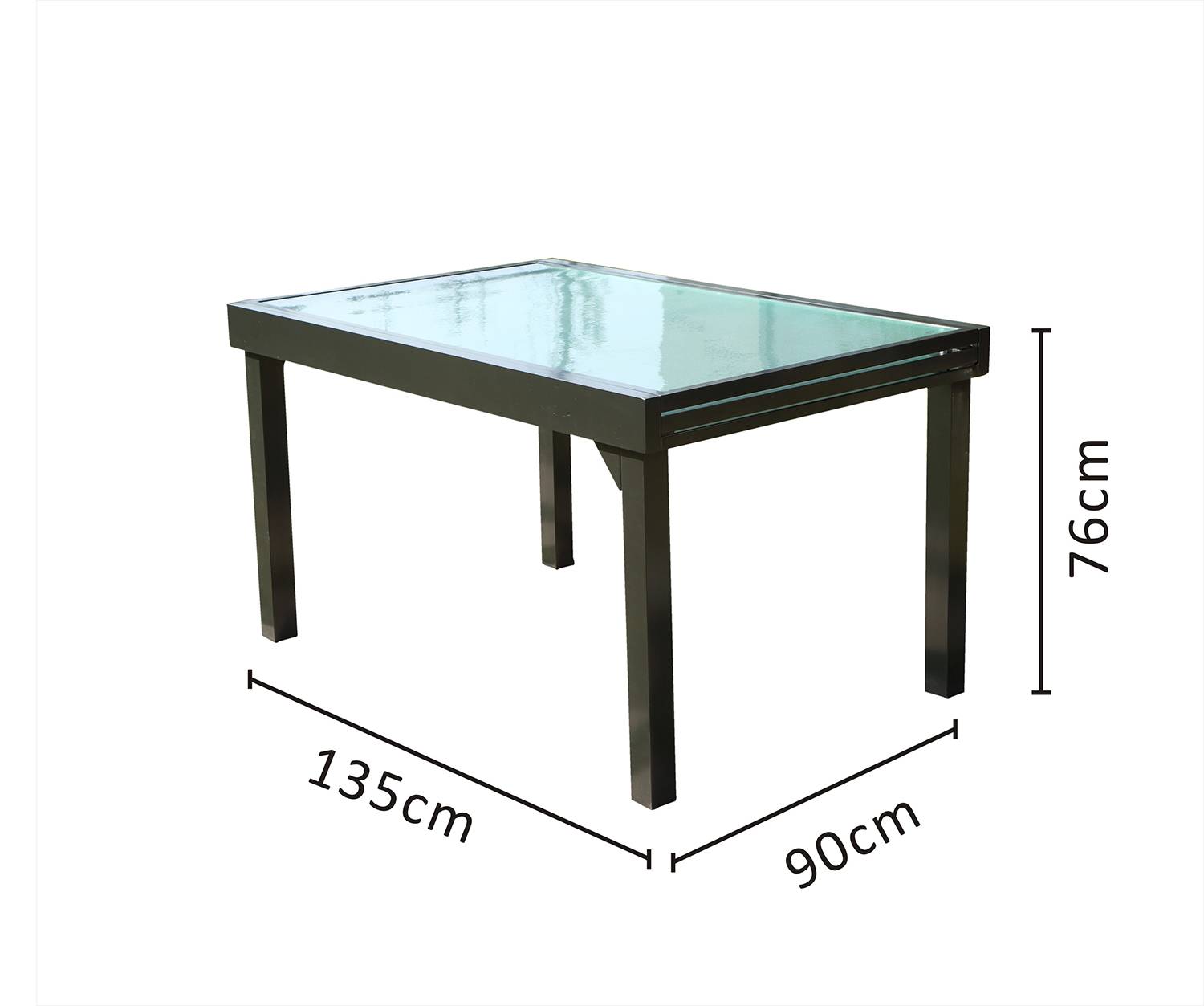 Table de jardin extensible en aluminium grise BRESCIA - Image 5