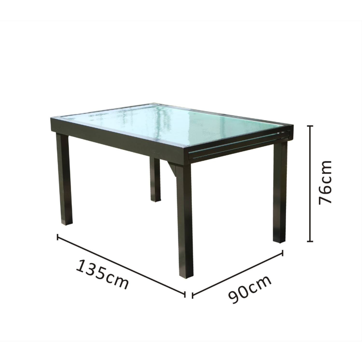 Table de jardin extensible en aluminium grise BRESCIA - Image 9
