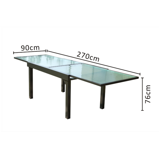 Table de jardin extensible en aluminium grise BRESCIA - Image 10