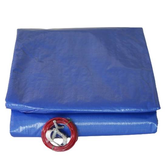 Bache piscine ronde 360 cm pour piscine de 300 cm Bleue et verte Filet d'écoulement - Image 1