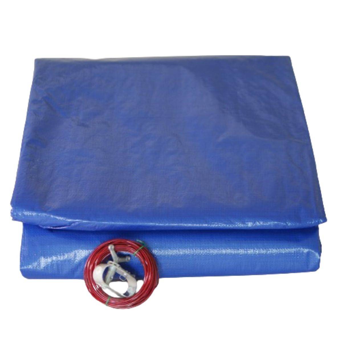 Bache piscine ronde 360 cm pour piscine de 300 cm Bleue et verte Filet d'écoulement - Image 1