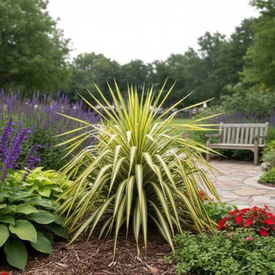 Yucca filamenteux Color Guard à fleurs Blanche - feuillage Persistant - Pot de 3L - 20/40 cm- hauteur à maturité De 0,50 m à 1,00 m - Image 3