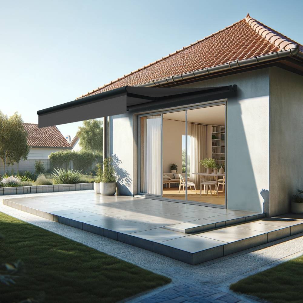 Intersun - Store banne loggia AMARITE 3,00x2,00 M (Manuelle - Gris Anthracite - Gris Graphite) - INTERSUN - Imagen 2
