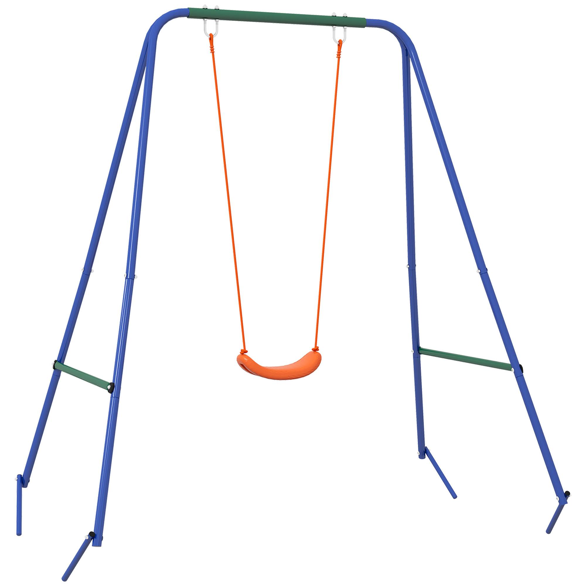 Balançoire enfant et bébé avec siège enfant, siège bébé et ceinture sécurité, 180×160×182 cm, orange, adapté aux petits - Image 10