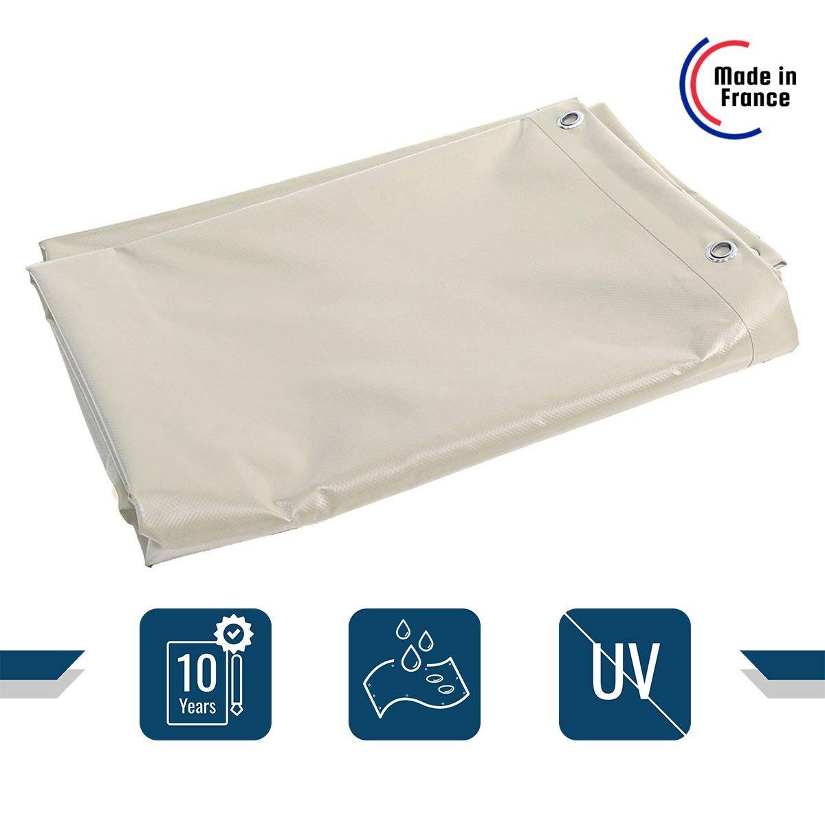 Bâche pour Carport Ivoire 3,5x4,5 m XP640CP - Garantie 10 ans - Toile PVC étanche pour abri de voiture - Made in France TECPLAST - Imagen 2