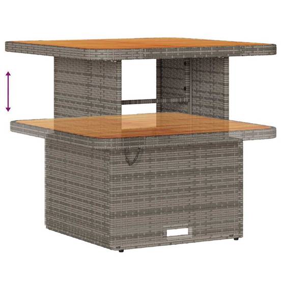 Canapé de Jardin 11 pcs Résine Tressée & Acacia Coffre Rangement Terrasse Gris – ComfortXL Outdoor Living - Image 5