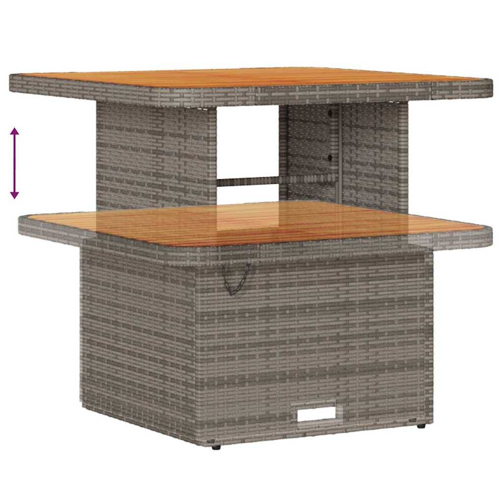 Canapé de Jardin 11 pcs Résine Tressée & Acacia Coffre Rangement Terrasse Gris – ComfortXL Outdoor Living - Image 5