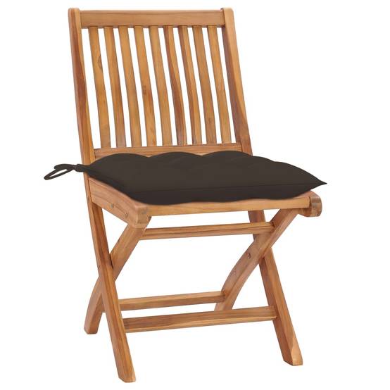 Chaises de jardin lot de 2 bois teck taupe 46.5 x 58 x 88 cm - PANGIVO - Image 2