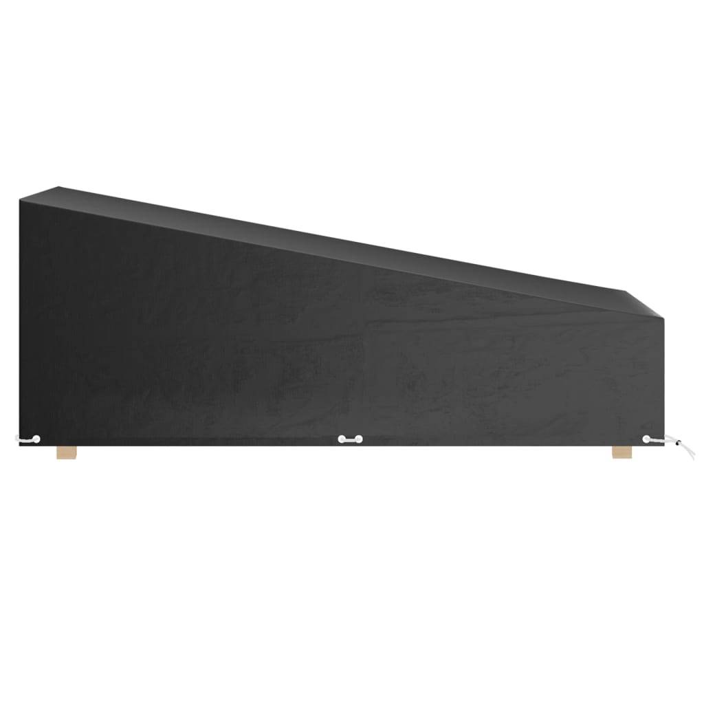 2 pcs Housses pour chaise longue - Housses de protection 12 œillets 200x65x35/60 cm PE - Image 3
