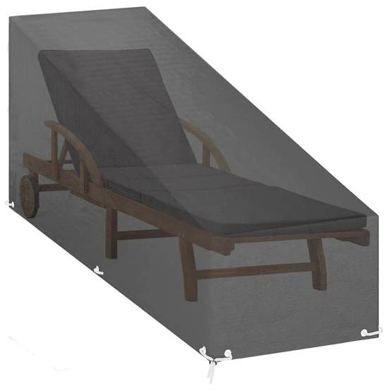 2 pcs Housses pour chaise longue - Housses de protection 12 œillets 200x65x35/60 cm PE - Image 5