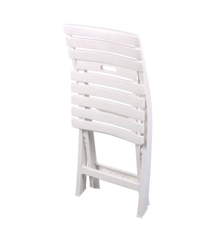Importdistrib - Chaise De Jardin Pliable En Plastique Blanc 41.5x40x79cm IMPORTDISTRIB - Imagen 3