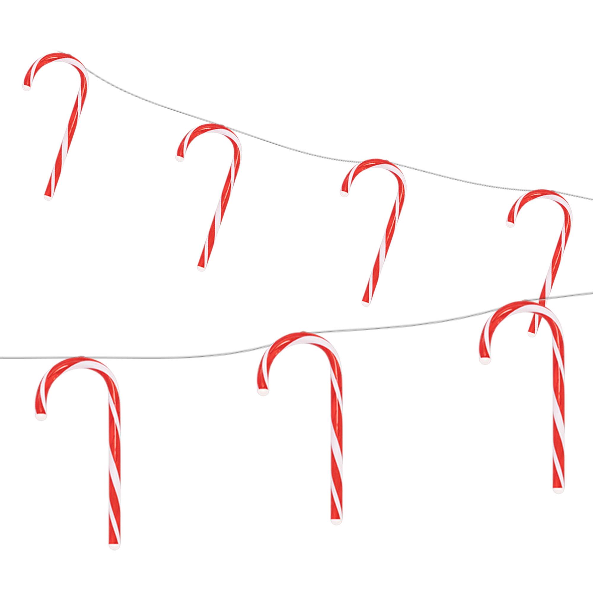 Ecd-Germany - Guirlande lumineuse cannes bonbon 7 bâtons 28 LED avec minuterie longueur 330 cm - Imagen 1