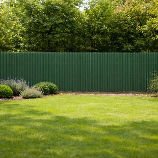 Canisse PVC occultant double face 1,5x5m vert - Kit complet avec fixation - Image 1