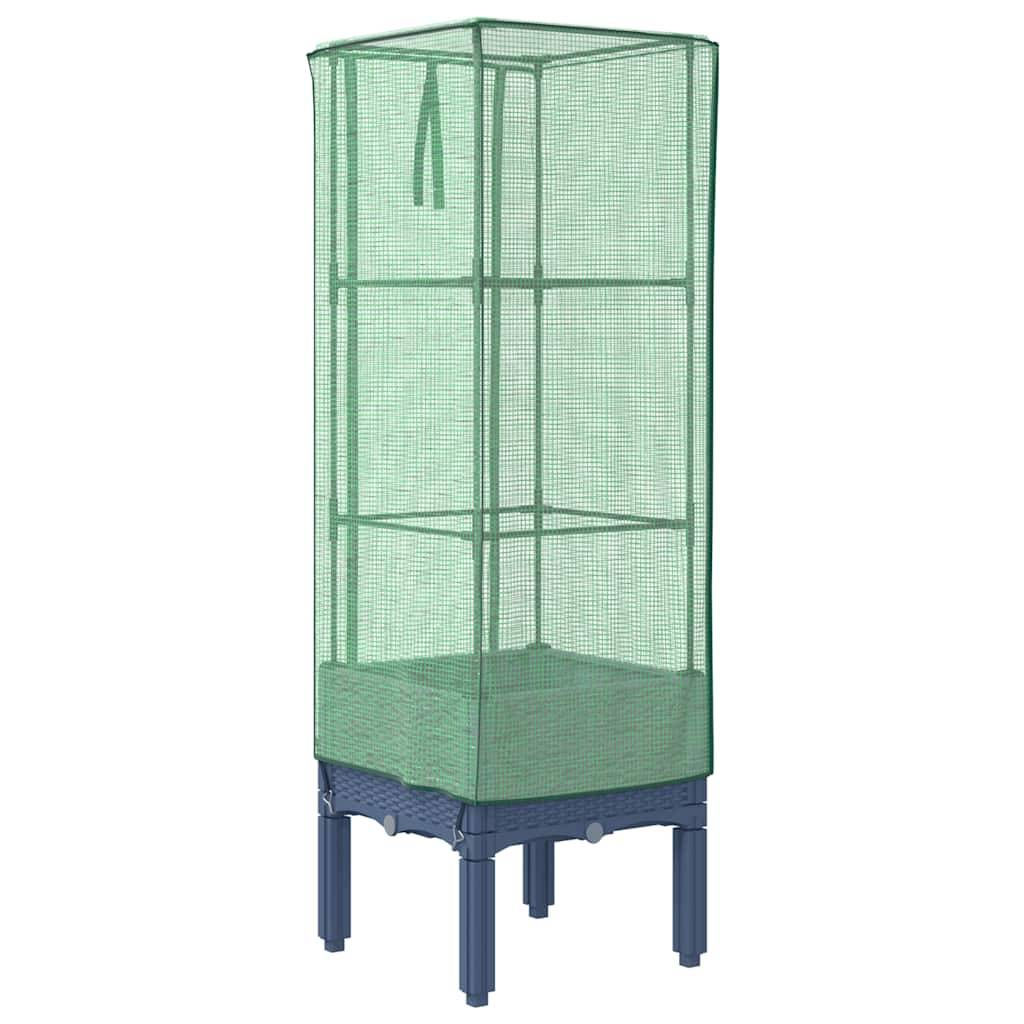 Jardinière surélevée PP bleu-gris avec housse PE 40 x 40 x 140 cm - PANGIVO - Image 6