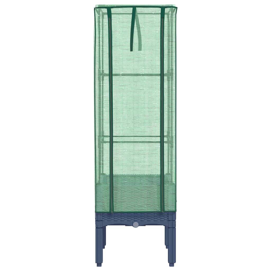 Jardinière surélevée PP bleu-gris avec housse PE 40 x 40 x 140 cm - PANGIVO - Image 4