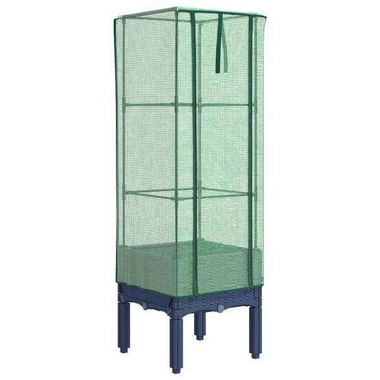 Jardinière surélevée PP bleu-gris avec housse PE 40 x 40 x 140 cm - PANGIVO - Image 2