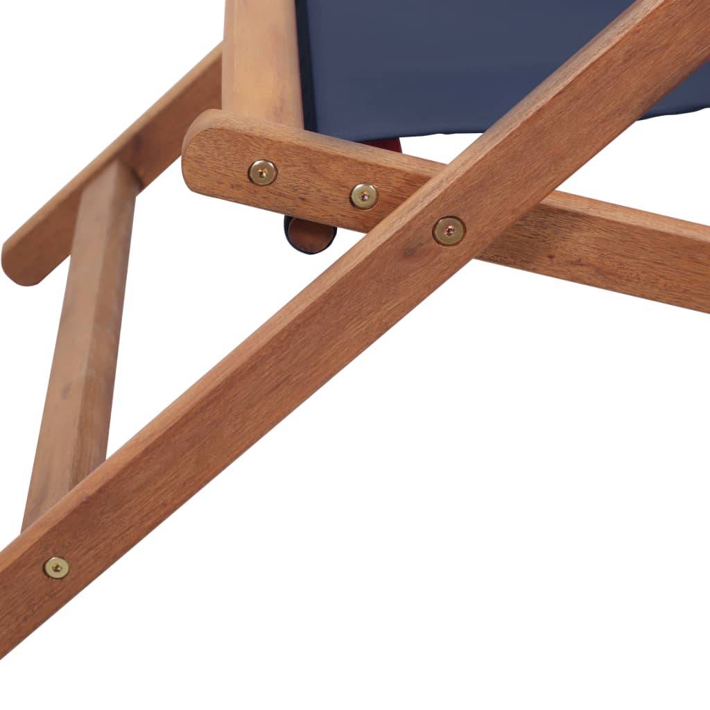 Vidaxl - Chaise pliante en tissu et structure en bois bleue vidaXL 43996 - Imagen 5