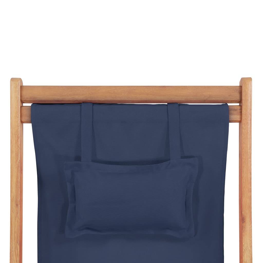 Vidaxl - Chaise pliante en tissu et structure en bois bleue vidaXL 43996 - Imagen 3