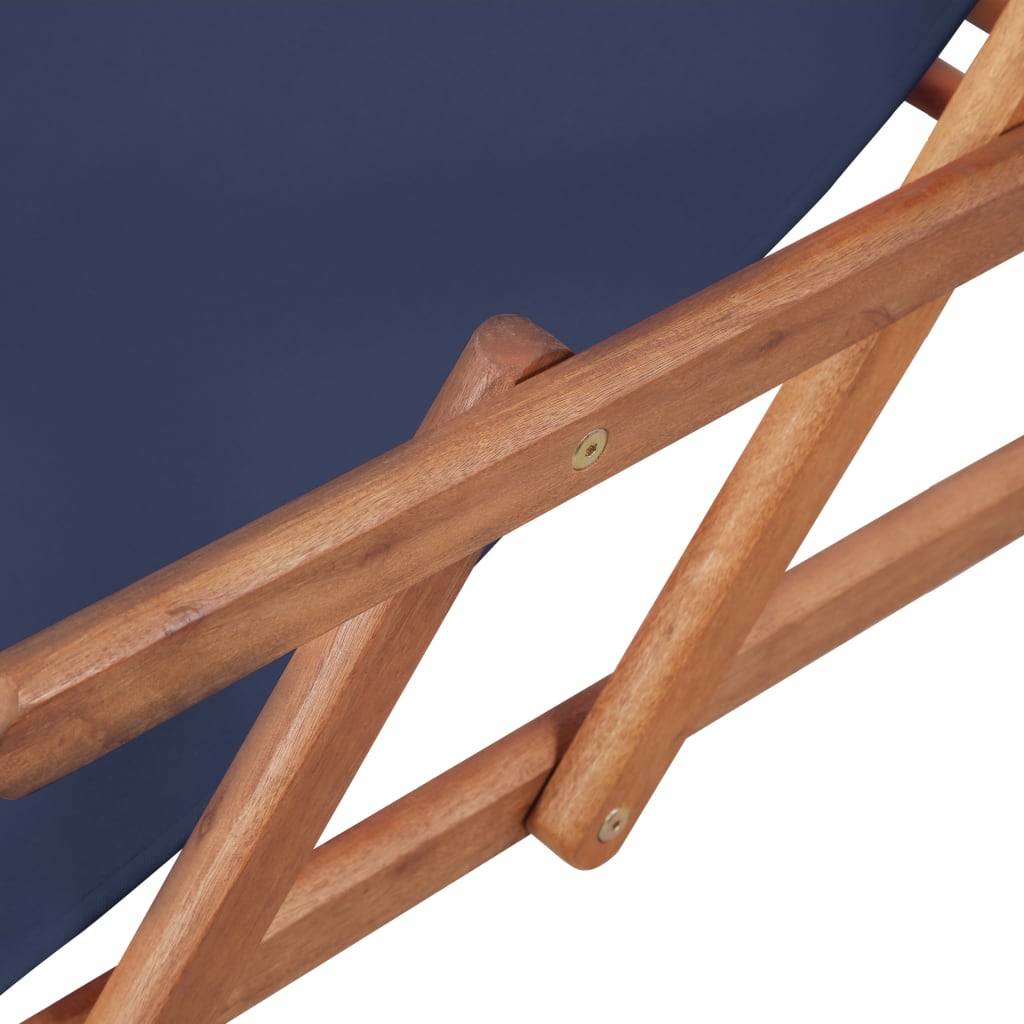 Vidaxl - Chaise pliante en tissu et structure en bois bleue vidaXL 43996 - Imagen 4