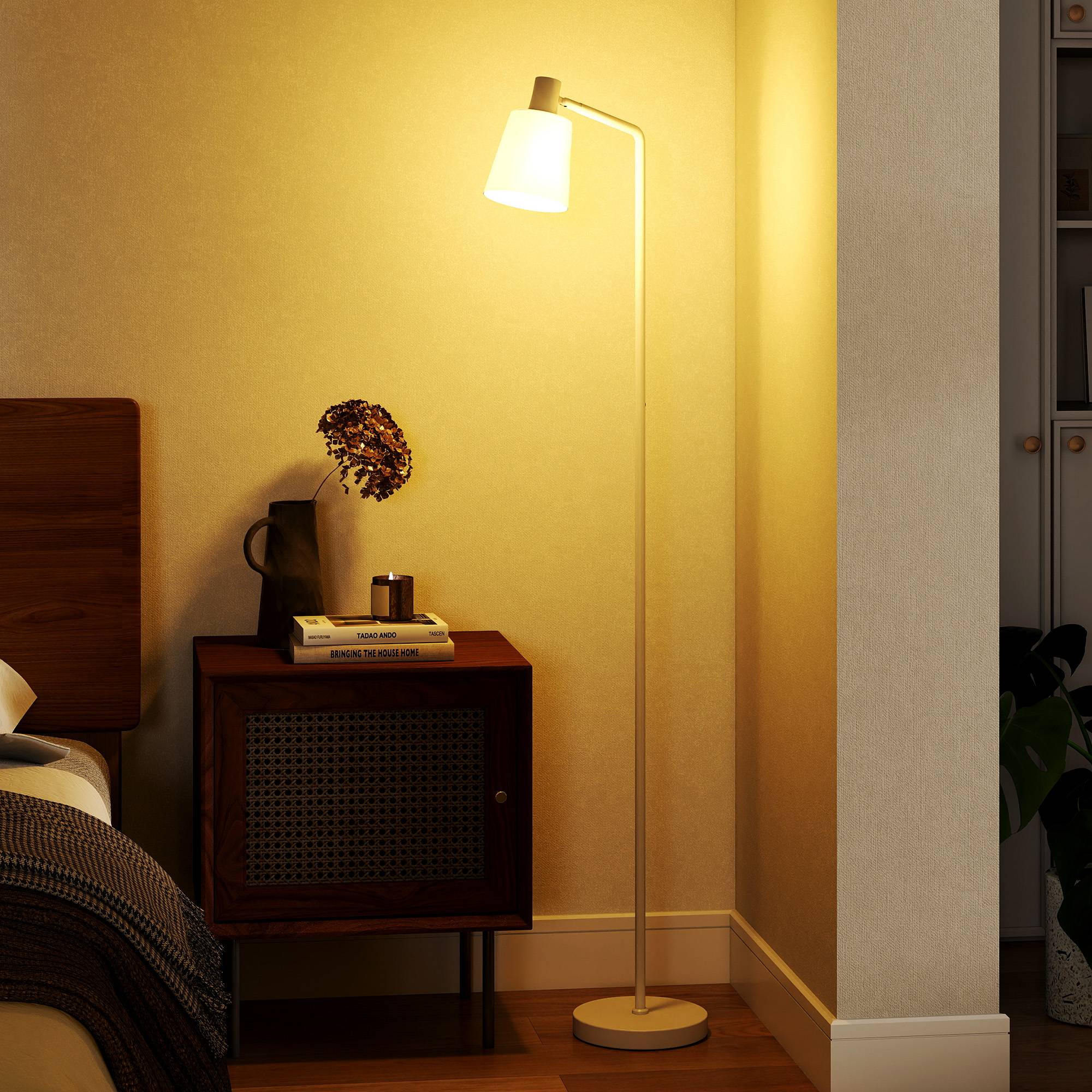 Lampadaire LED intensité modulable 3000K–6500K abat-jour orientable douille E27 blanche - Image 3