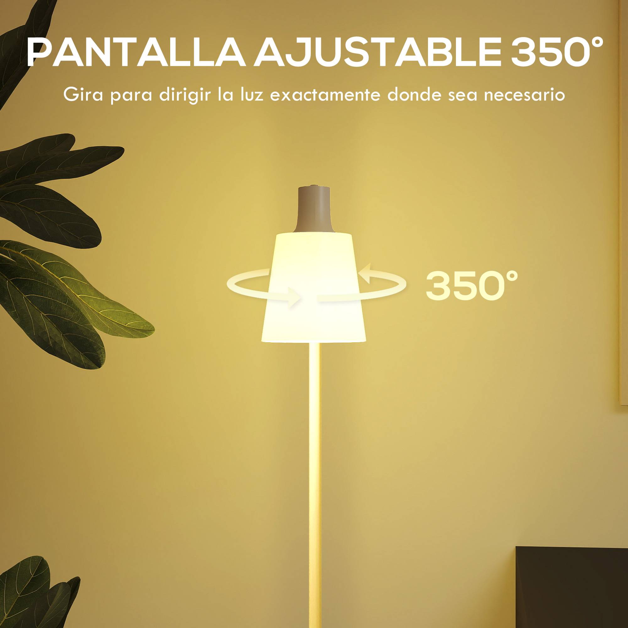 Lampadaire LED intensité modulable 3000K–6500K abat-jour orientable douille E27 blanche - Image 7