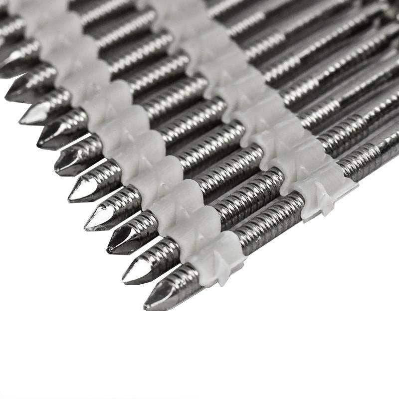Norfix - 1000 Pointes en Bandes 34° -  70 mm x 2.8 34° Tête Bombée Inox A4 Annelée Liaison Plastique NORFIX NFX11414 A4 Norfix - Imagen 3