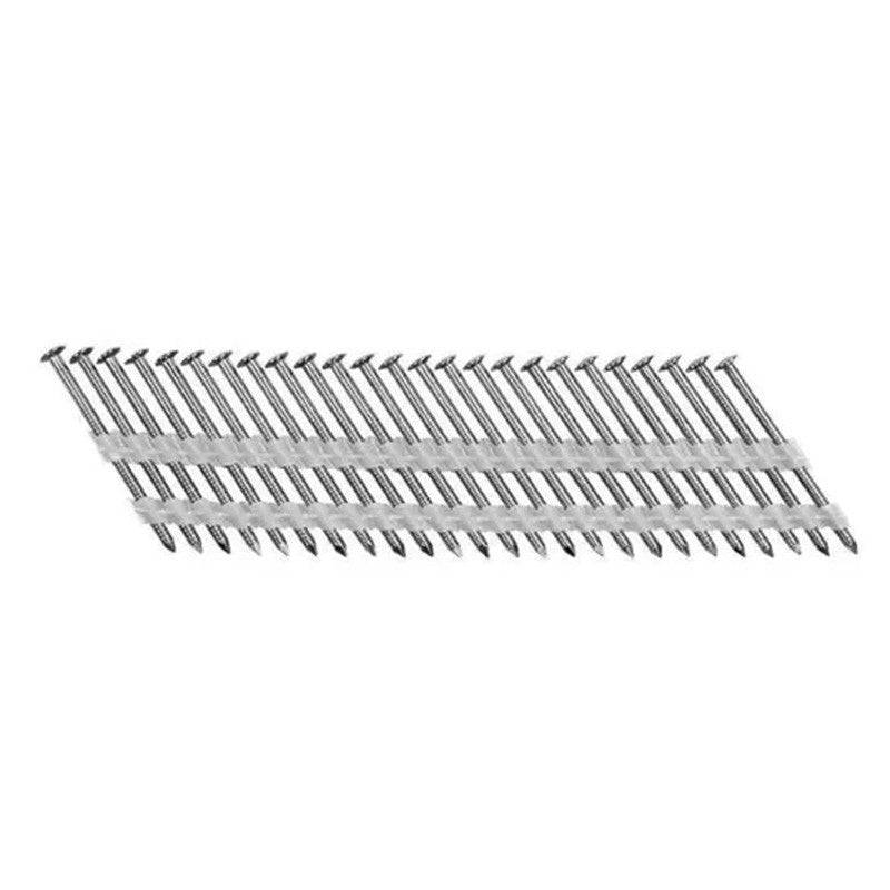 Norfix - 1000 Pointes en Bandes 34° -  70 mm x 2.8 34° Tête Bombée Inox A4 Annelée Liaison Plastique NORFIX NFX11414 A4 Norfix - Imagen 1