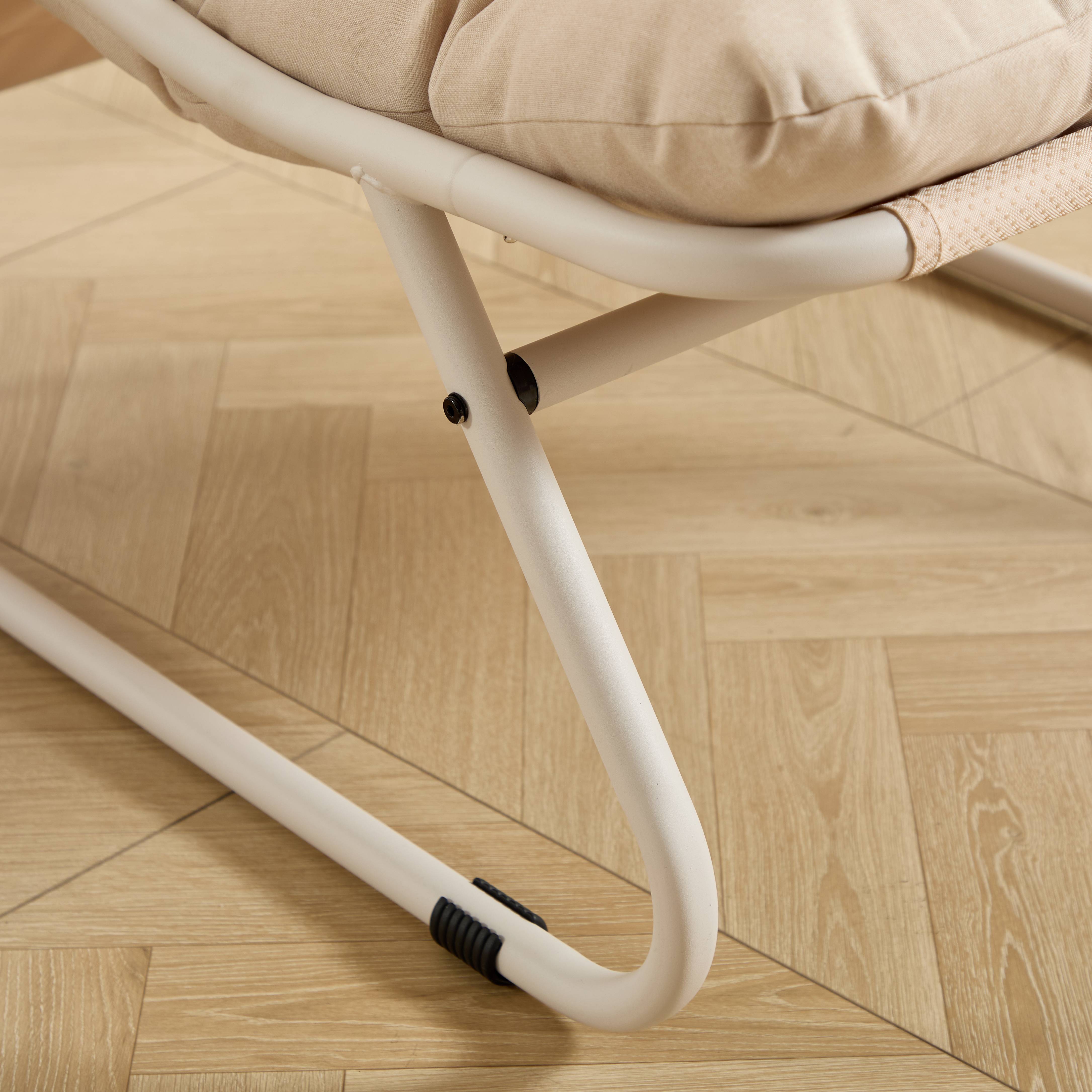 ComfortXL - Fauteuil relax lounge acier pour intérieur et extérieur avec repose-pieds beige - ComfortXL Outdoor Living - Image 4