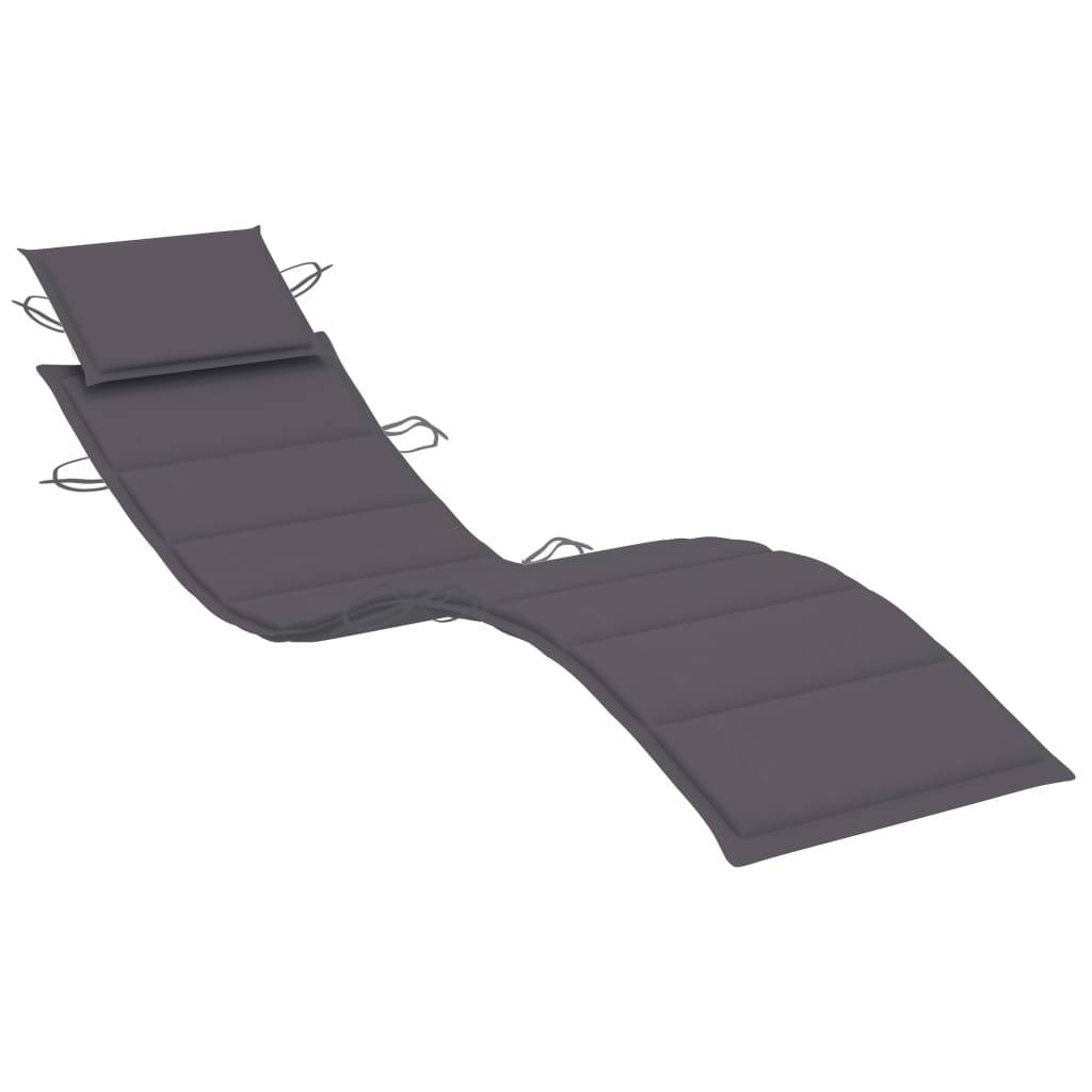 Helloshop26 - Transat chaise longue bain de soleil lit de jardin terrasse meuble d'extérieur avec table et coussin bois d'acacia - Imagen 5