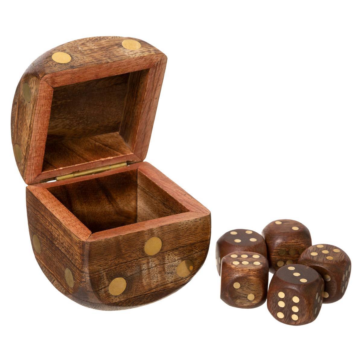 Atmosphera - Jeu de dés Iris H.6,5cm manguier - Atmosphera Créateur d'intérieur - Imagen 3