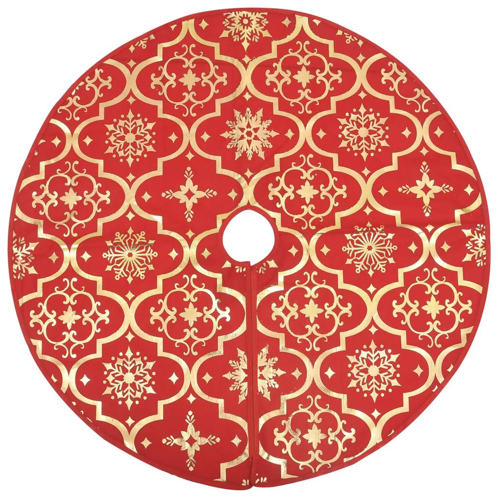 Jupe de sapin de Noël - Robe de sapin - Tapis de sapin de luxe avec chaussette Rouge 150cm Tissu - Image 3