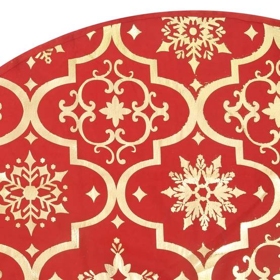 Jupe de sapin de Noël - Robe de sapin - Tapis de sapin de luxe avec chaussette Rouge 150cm Tissu - Image 6