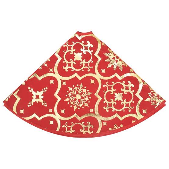 Jupe de sapin de Noël - Robe de sapin - Tapis de sapin de luxe avec chaussette Rouge 150cm Tissu - Image 5