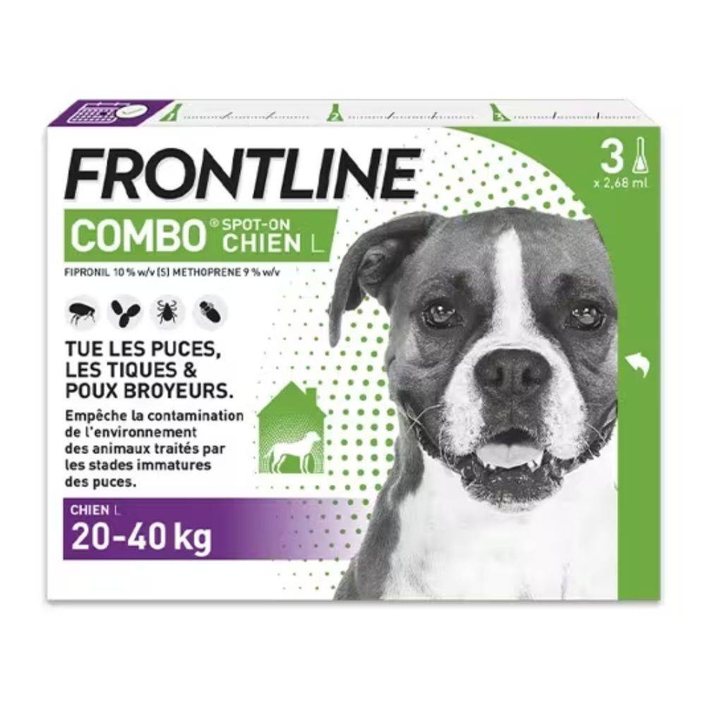 Frontline - Frontline Combo perro spot-on 20 a 40 kg, 3 pipetas de 2,68 ml - FRONTLINE - Imagen 7