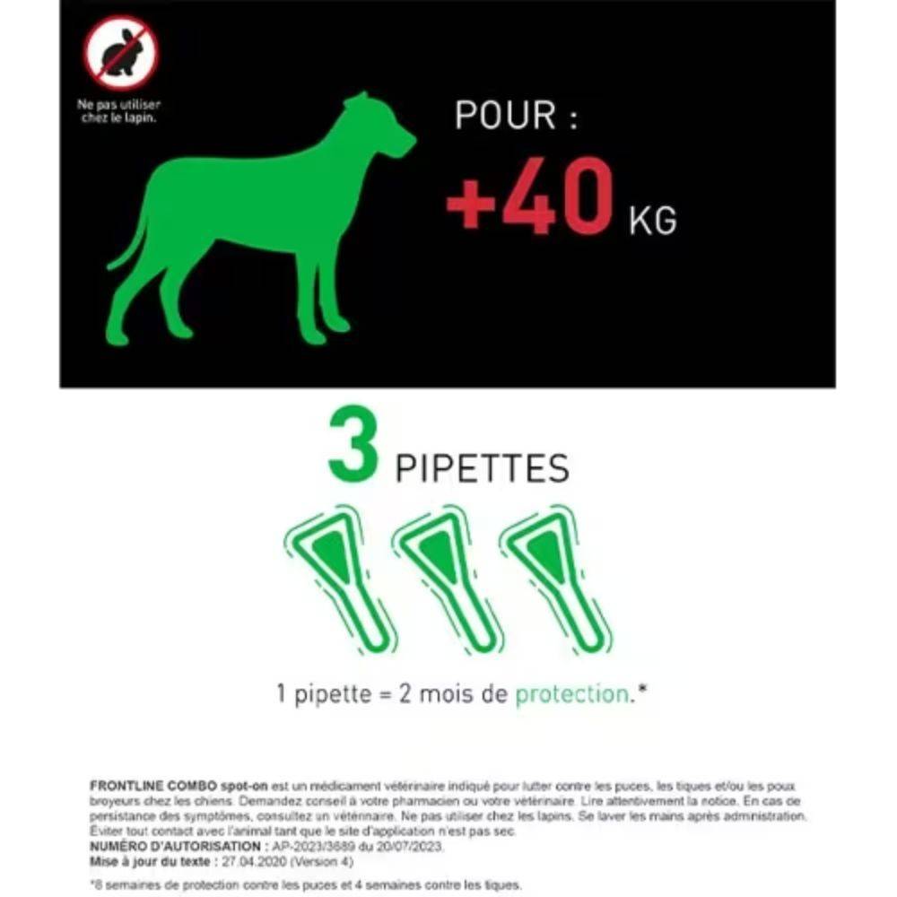 Frontline - Frontline Combo perro spot-on 20 a 40 kg, 3 pipetas de 2,68 ml - FRONTLINE - Imagen 10