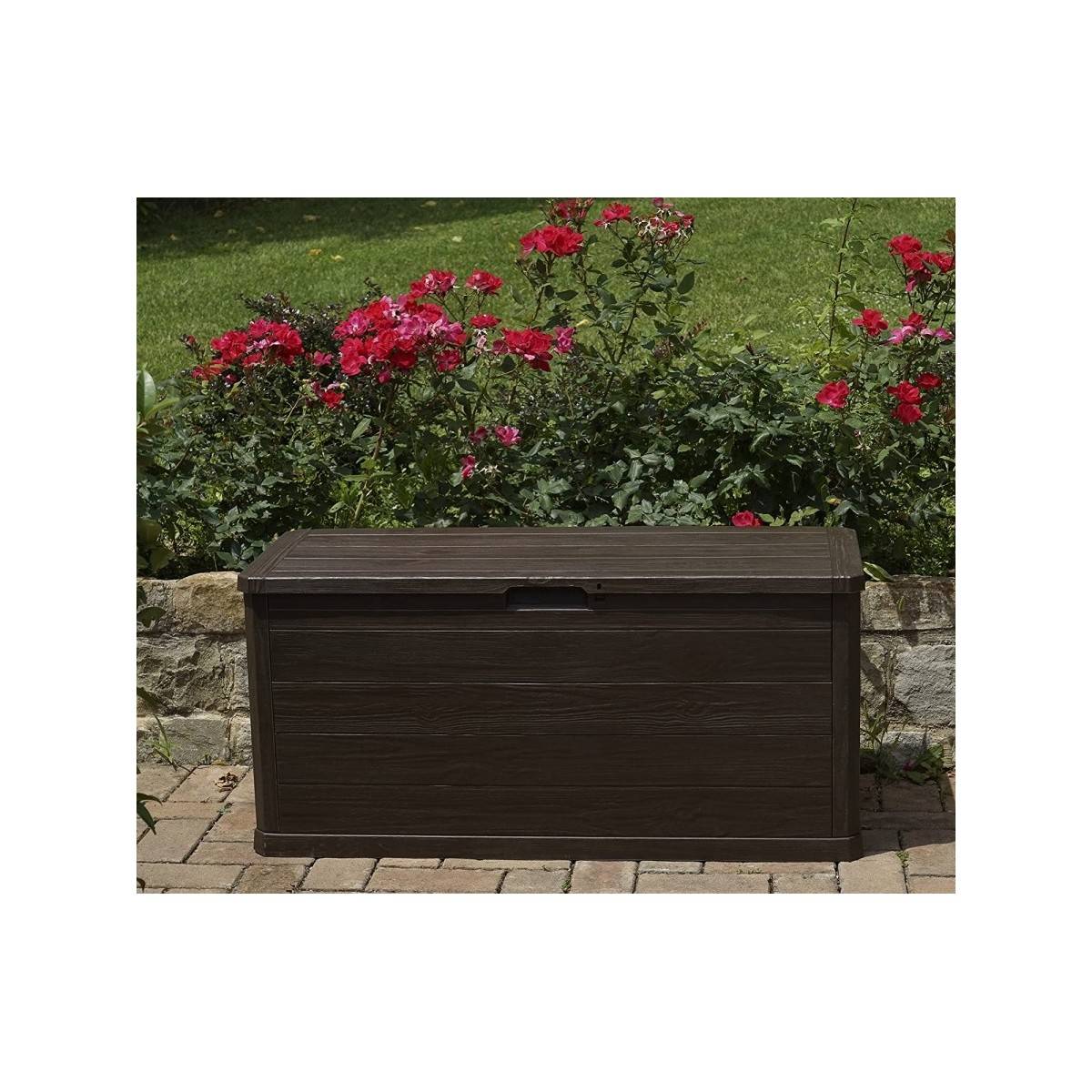 Coffre de jardin 280L WOODY Résine Effet bois L117xP45xH56 cm - Imagen 3