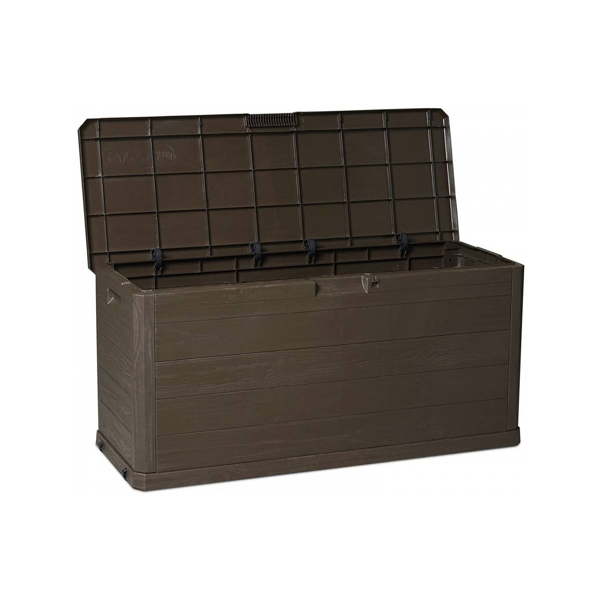 Coffre de jardin 280L WOODY Résine Effet bois L117xP45xH56 cm - Imagen 2