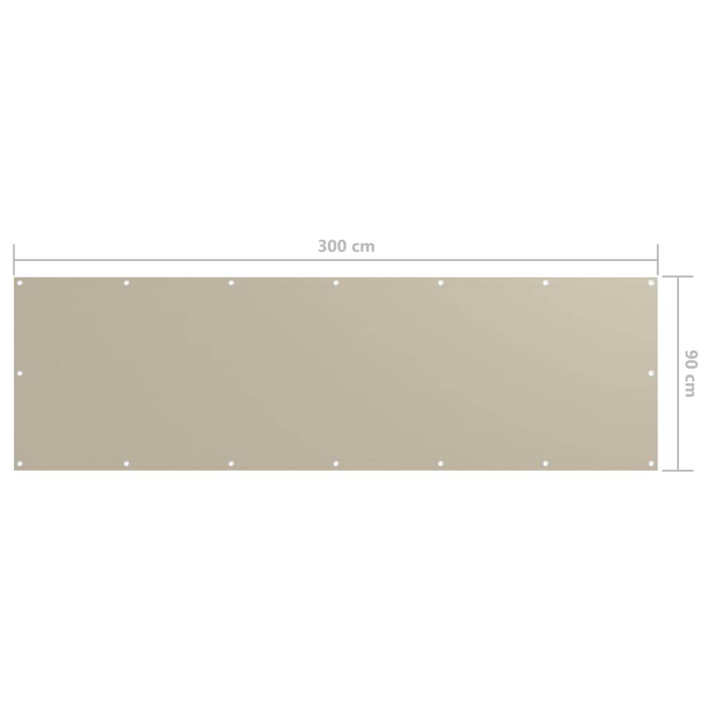 Helloshop26 - Écran de balcon brise pare vue protection confidentialité 90 x 300 cm tissu oxford beige - Imagen 5